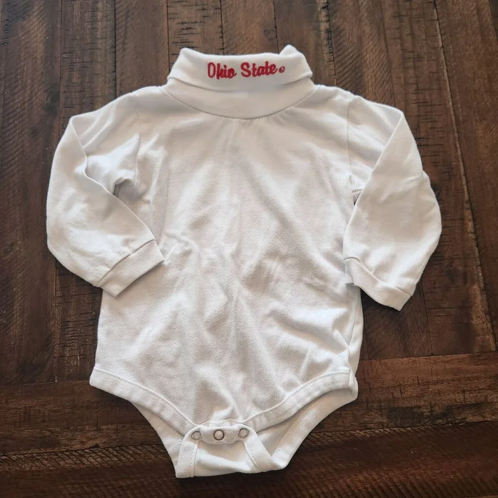 BUNDLE (3) Ohio State Buckeyes Girls Clothes White Shirt Pants Bodysuit 12-18M